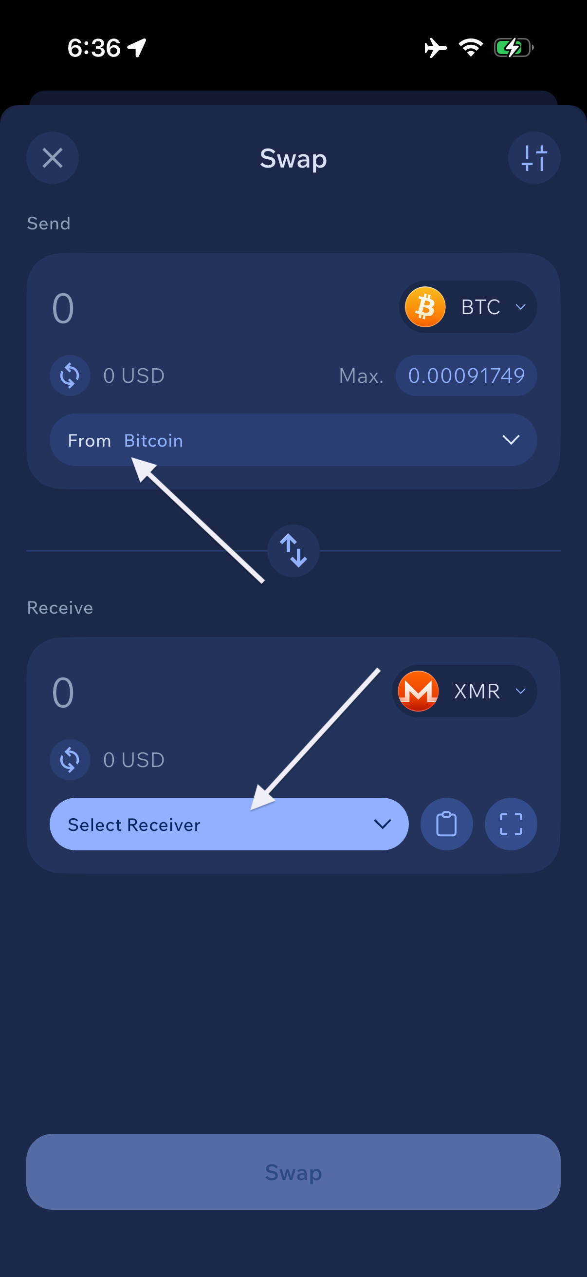 Add amount and address